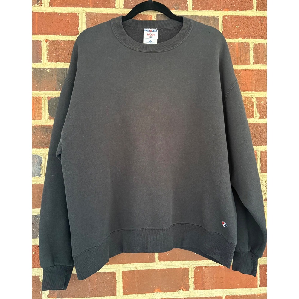 Vintage Jerzees Sport NuBlend Black Crewneck Sweatshirt Mens Large Made in USA